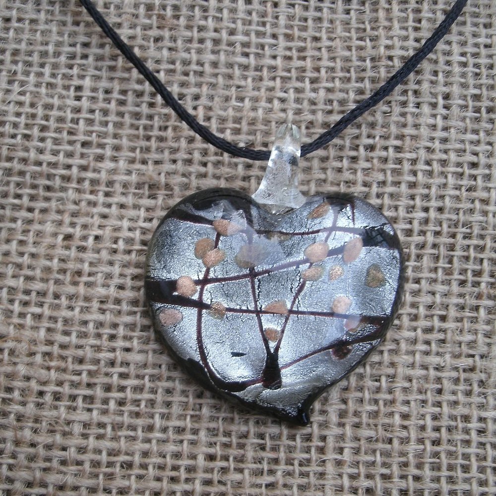 Murano Glass Heart Pendant Necklace